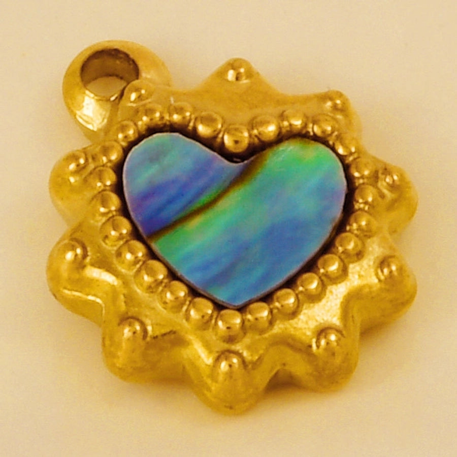 Jewelry Vintage Style Classic Style Heart Shape 304 Stainless Steel Shell Abalone Shell 18K Gold Plated Irregular Plating Pendant Necklace