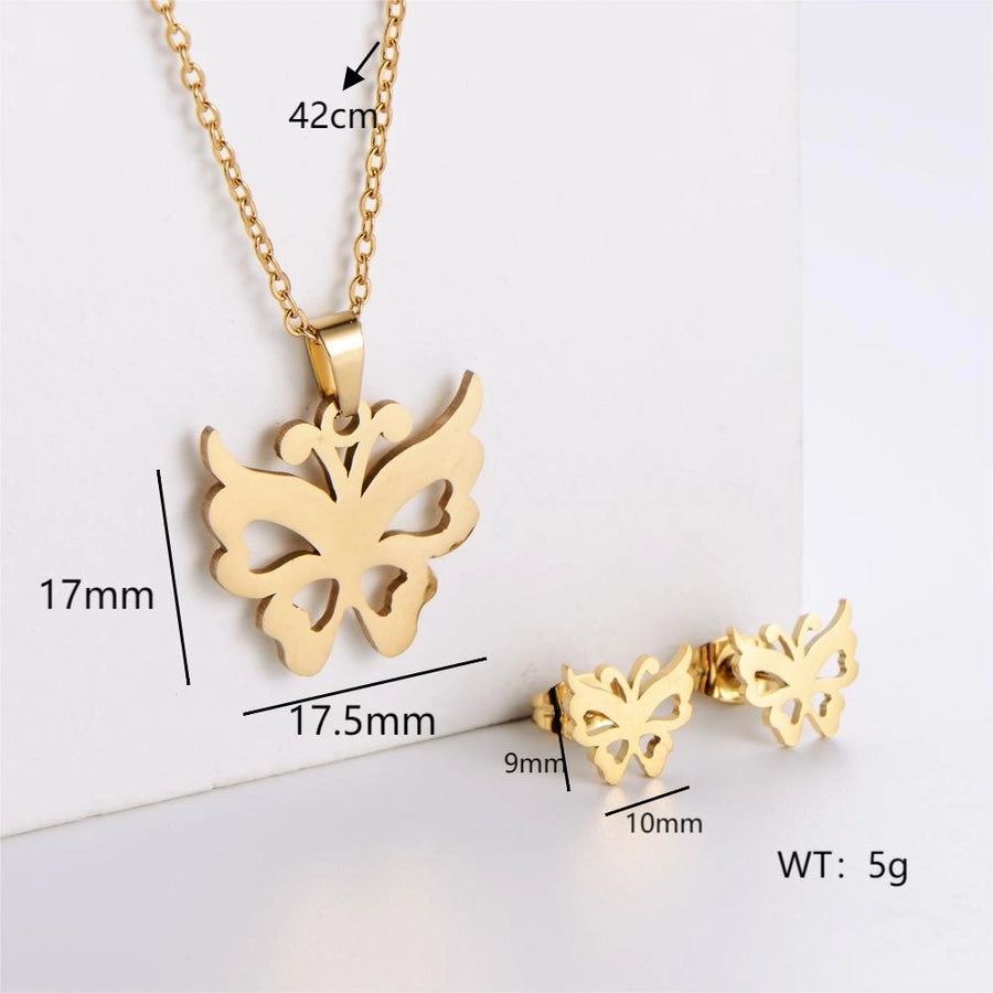 Jewelry Simple Style Classic Style Infinity Dollars Butterfly 304 Stainless Steel Jewelry Set