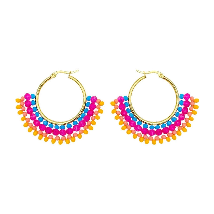 exclusive for  famous fan-shaped earrings original handmade beaded earrings  jewelry manufacturers supply