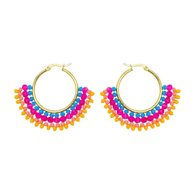 exclusive for  famous fan-shaped earrings original handmade beaded earrings  jewelry manufacturers supply