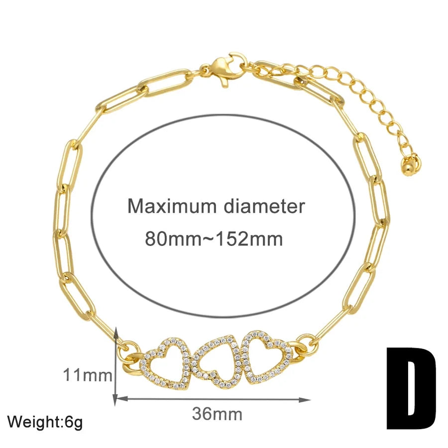 Copper 18K Gold Plated Inlay Virgin Mary Heart Shape Eye Zircon Bracelets