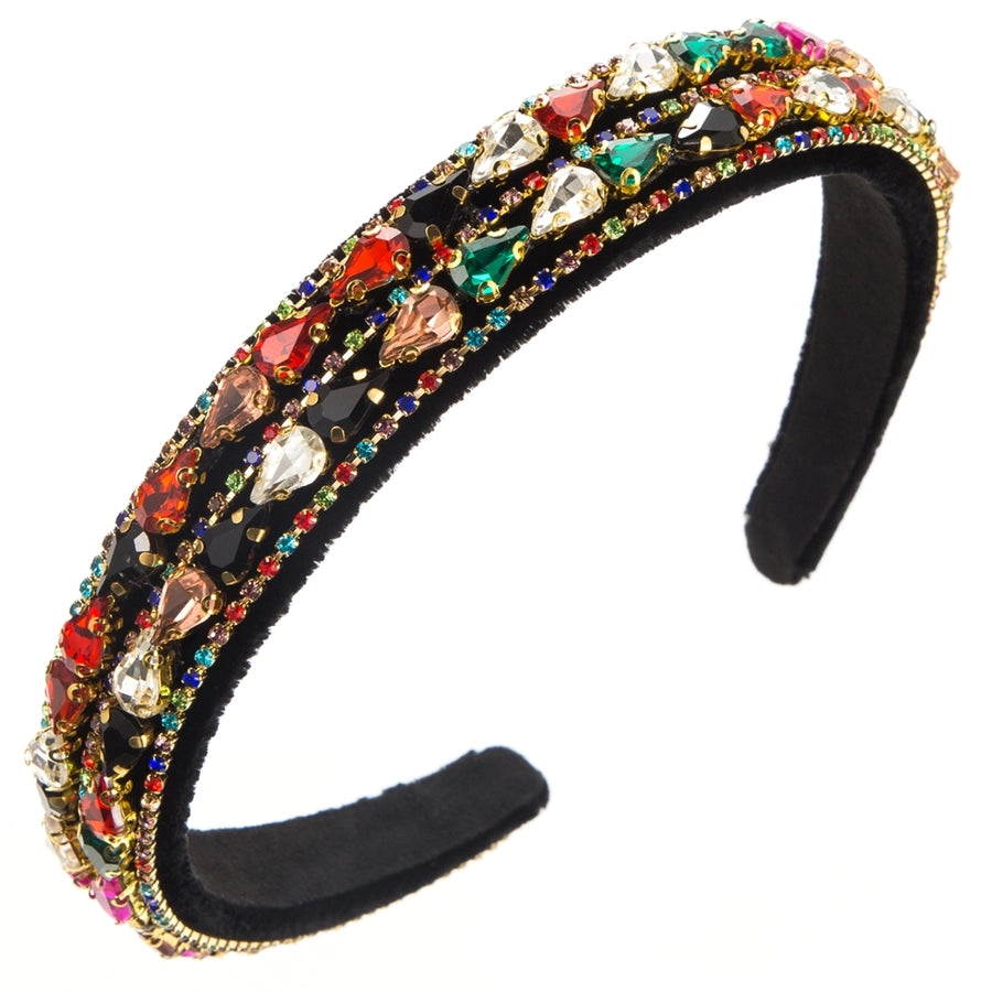 women's elegant luxurious water droplets alloy cloth inlay rhinestones hair band