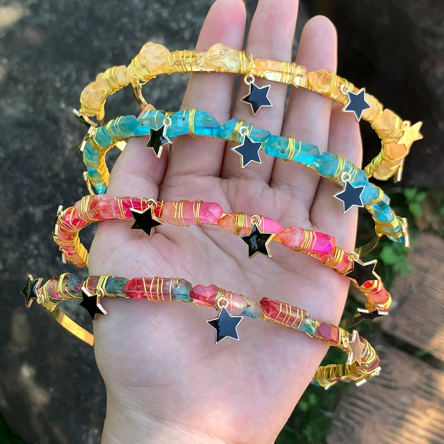 Women's Elegant Vacation Star Alloy natural stone Knitting Hair Band