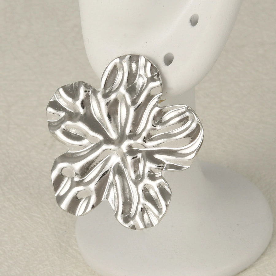 1 Pair Basic Simple Style Flower Plating 304 Stainless Steel Ear Studs