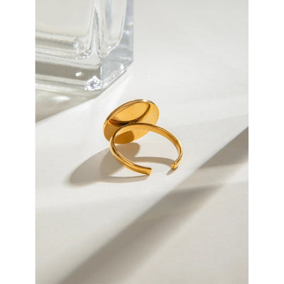 Jewelry Simple Style Classic Style Round 304 Stainless Steel Acrylic 18K Gold Plated Open Rings
