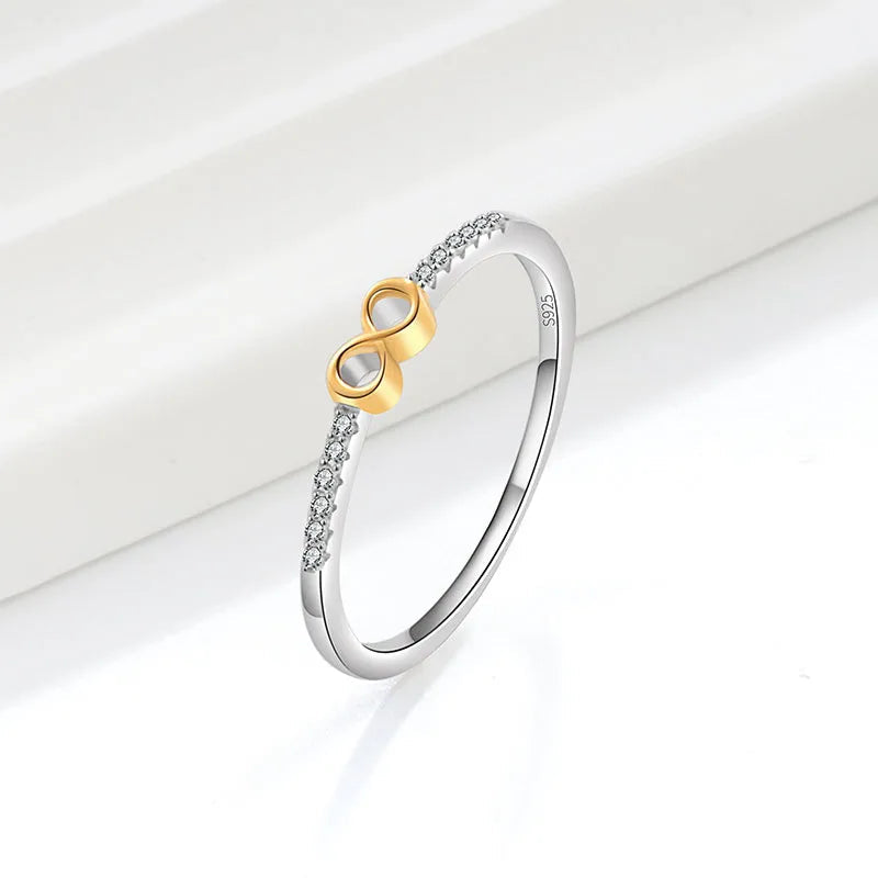 1 Piece 925 Sterling Silver Infinity Heart Shape Rings