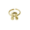 Copper Brass 18K Gold Plated Letter Open Rings