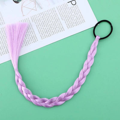 Girl'S Solid Color Braid Chemical Fiber Filament Hair Tie