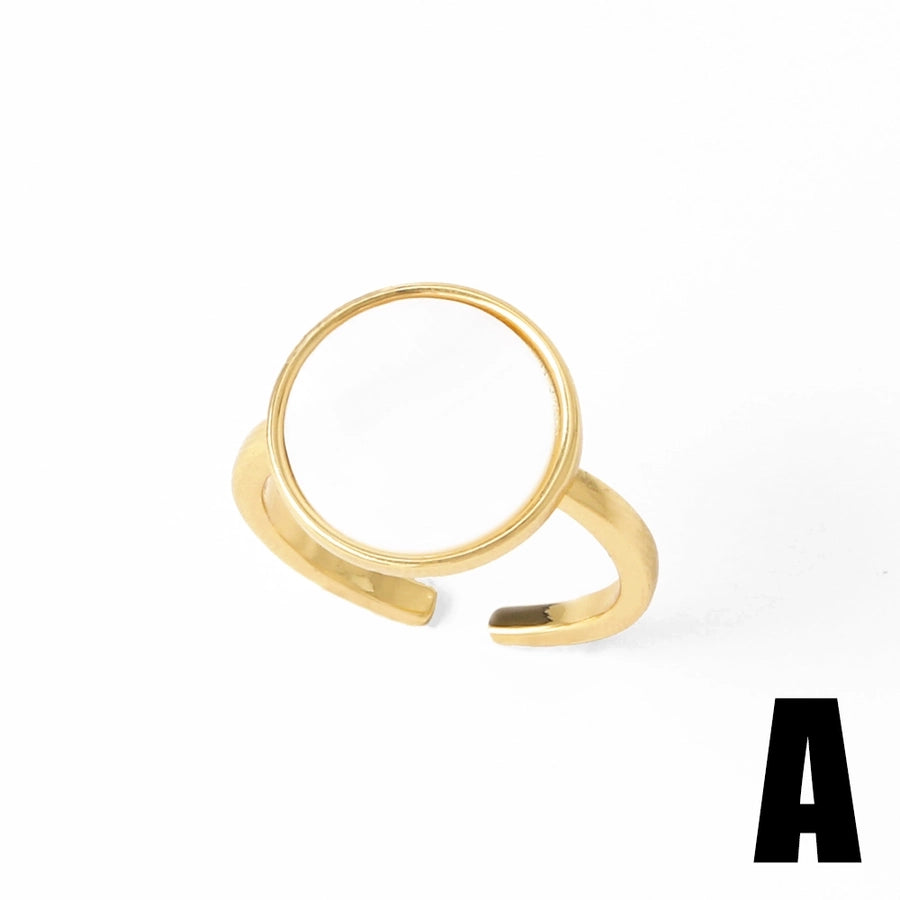 Copper 18K Gold Plated Plating Heart Shape Open Rings