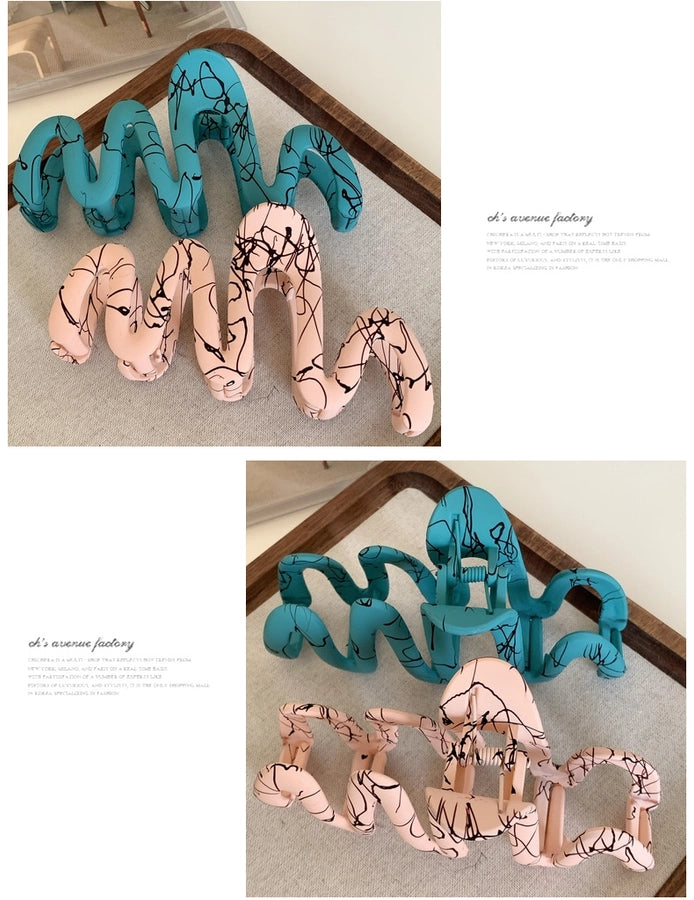 simple style artistic lines plastic hair claws