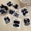 Sweet Simple Style Women's Plaid Bow Knot Cloth Hair Clip