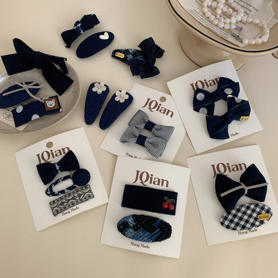 Sweet Simple Style Women's Plaid Bow Knot Cloth Hair Clip