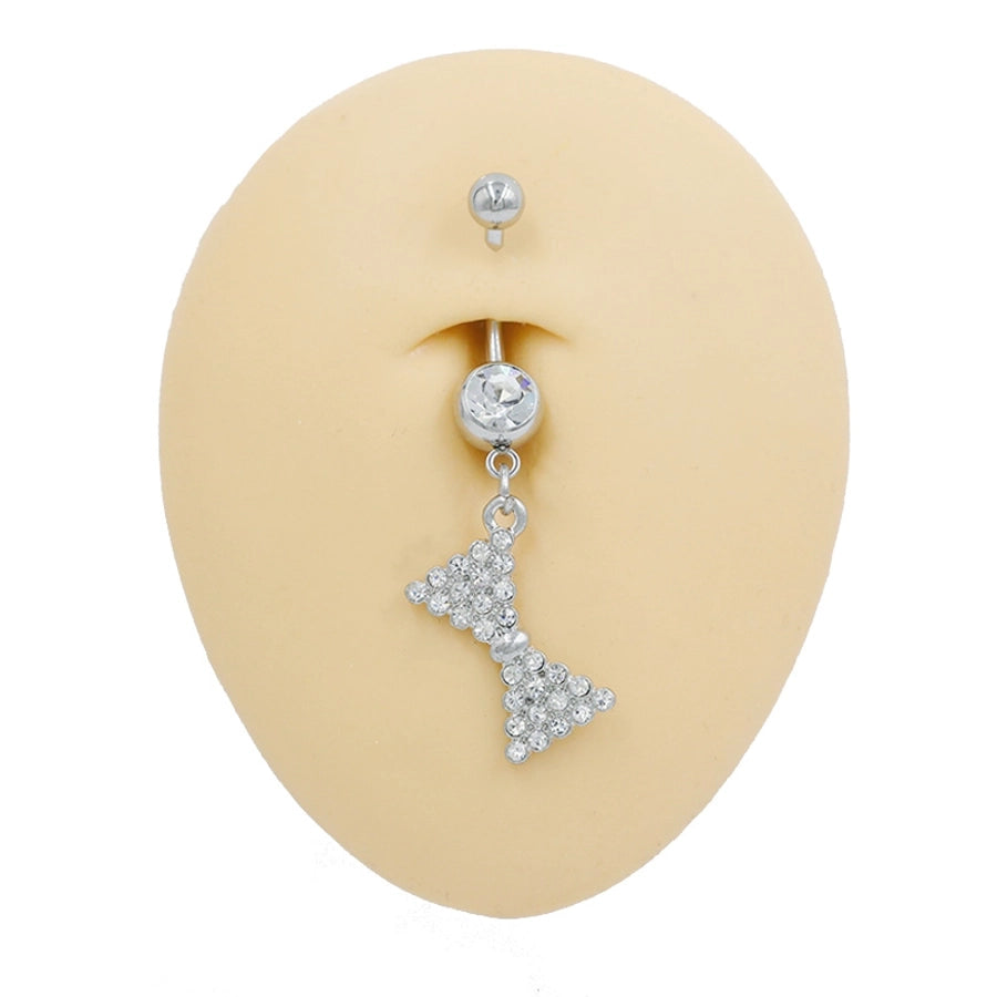 1 Piece Belly Rings Sexy Classic Style Snowflake 316 Stainless Steel  Alloy Plating Rhinestones Glass 18K Gold Plated White Gold Plated
