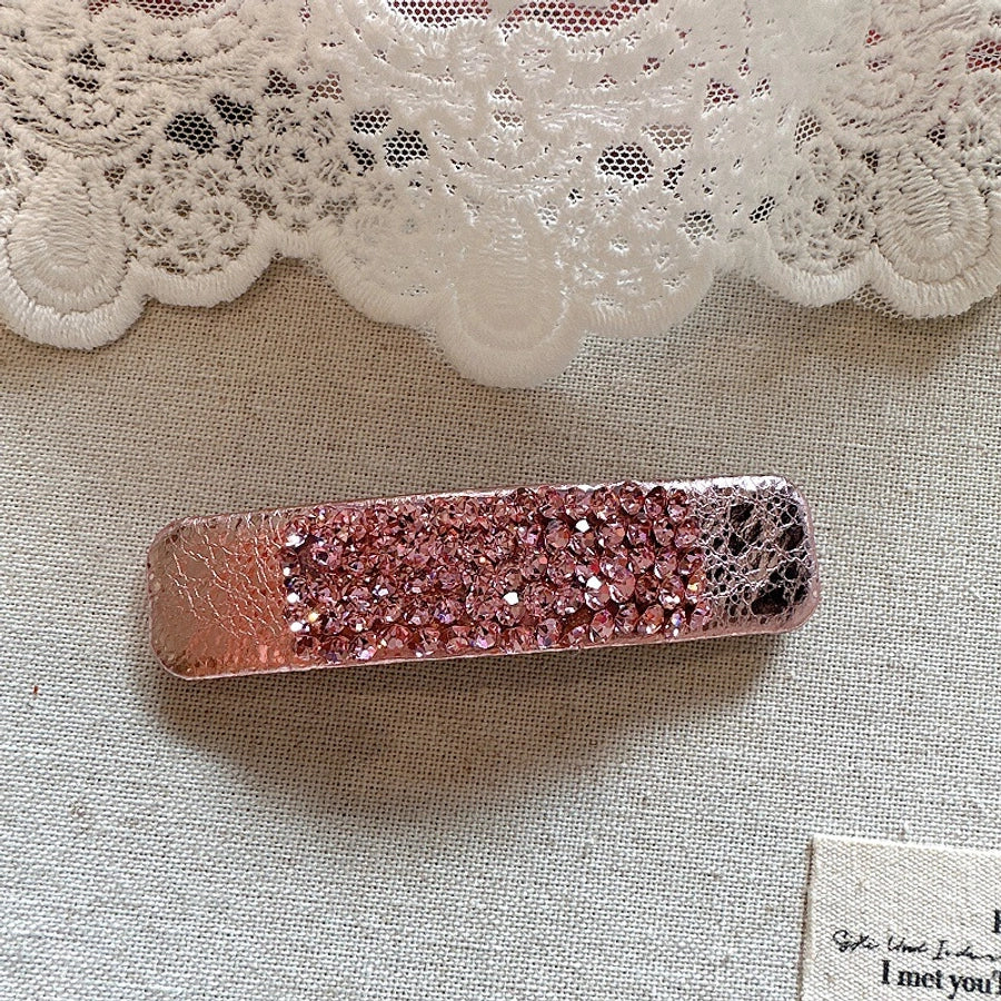 Women's Simple Style Solid Color Rhinestone Hair Clip