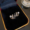 1 pair retro geometric heart shape bow knot alloy rhinestones drop earrings
