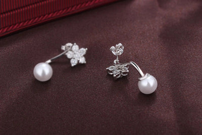 1 Pair Simple Style Classic Style Solid Color Inlay Copper Pearl Zircon Ear Studs
