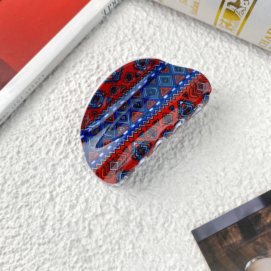 Women's Casual Bohemian Printing Acetic acid sheets Hair Claws