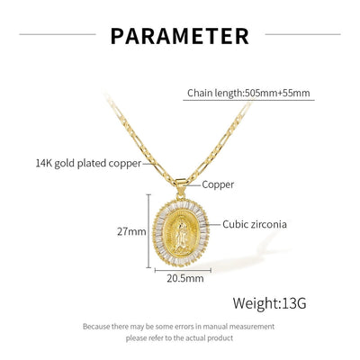 Jewelry French Style Simple Style Geometric Copper 14K Gold Plated Pendant Necklace