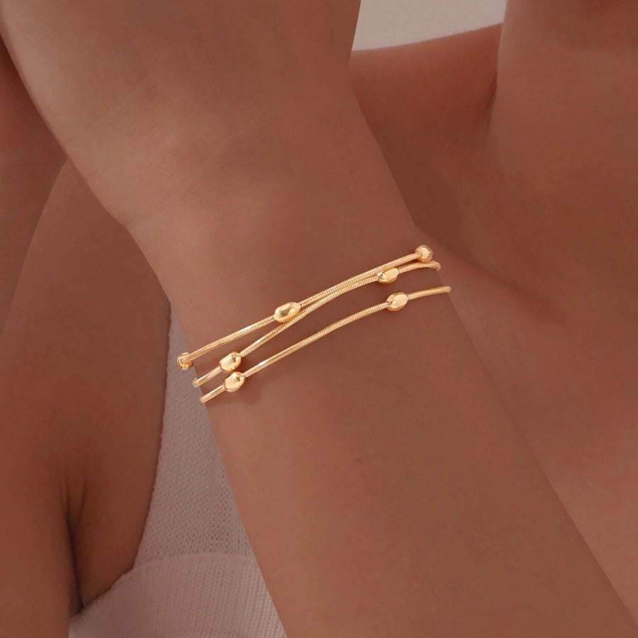 Vintage Style Simple Style Solid Color 201 Stainless Steel snake chain Bracelets In Bulk