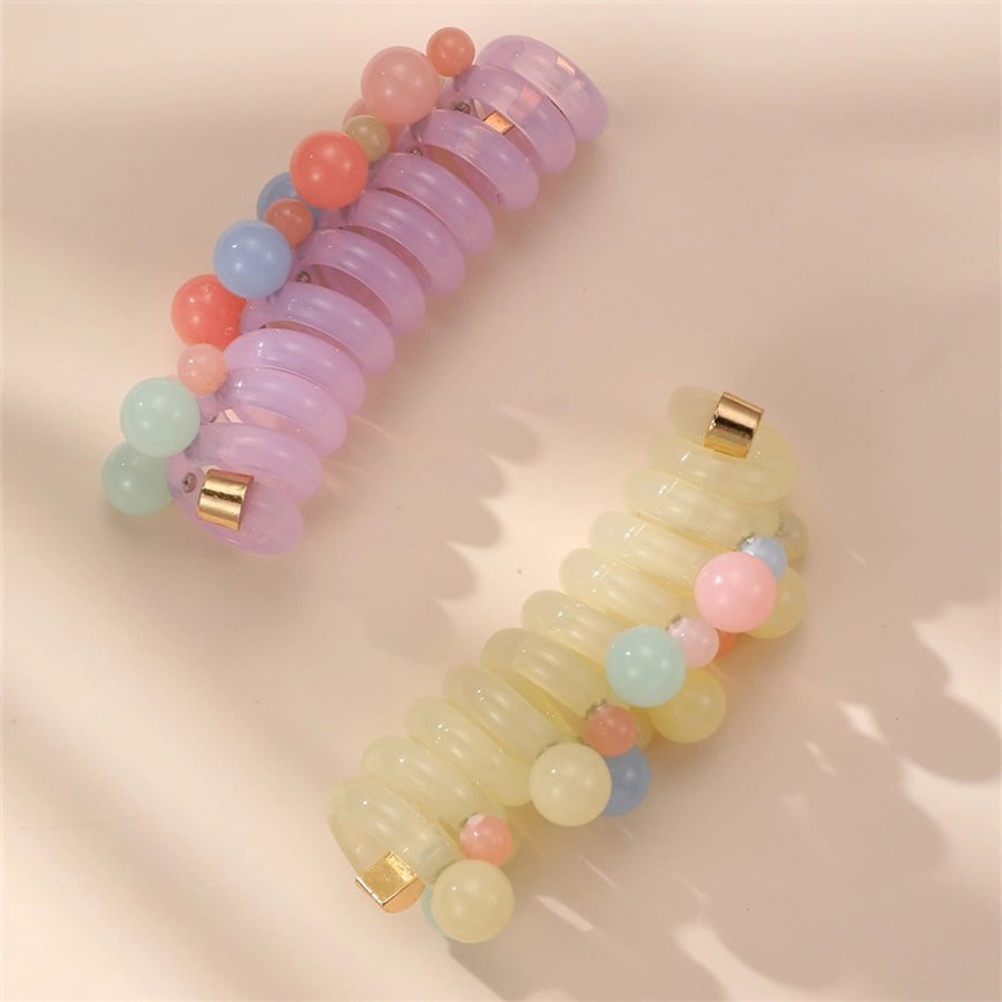 Women's Cute Sweet Round Plastic Hair Tie