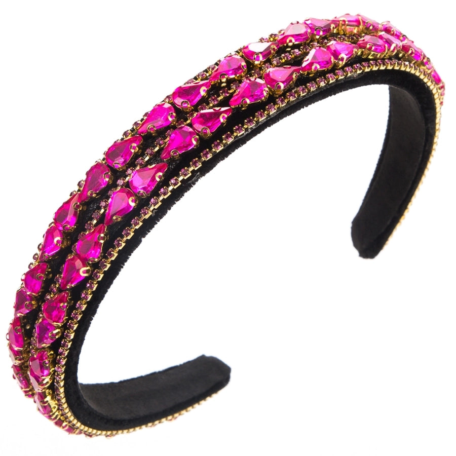 women's elegant luxurious water droplets alloy cloth inlay rhinestones hair band