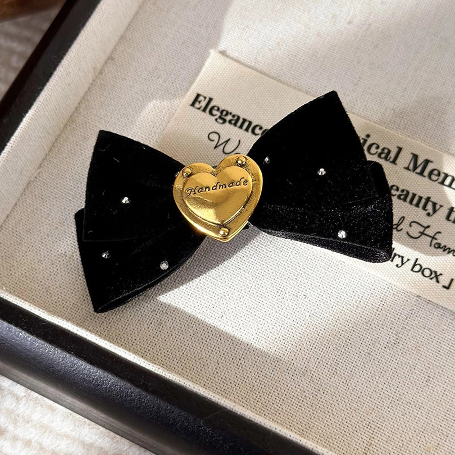 women's lady bow knot alloy cloth hair clip