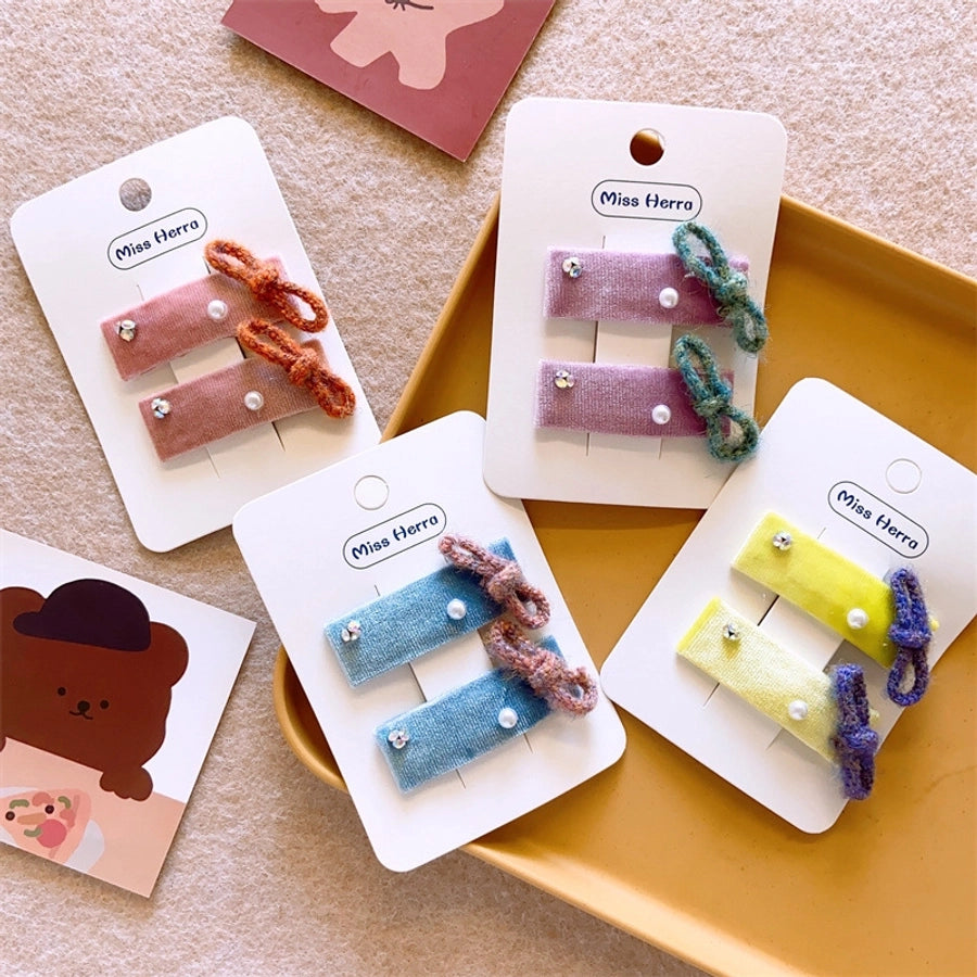 Kid'S Simple Style Classic Style Geometric Cloth Hair Clip