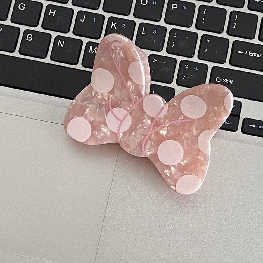 simple style bow knot acetic acid sheets printing hair claws