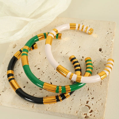 IG Style Casual Simple Style Geometric 304 Stainless Steel 18K Gold Plated Bangle In Bulk