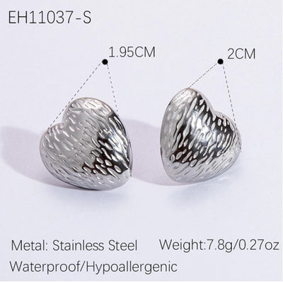 1 Pair Vintage Style Classic Style Geometric Heart Shape Plating 304 Stainless Steel Ear Studs