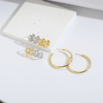 1 Pair Vintage Style Simple Style Round Copper Zircon 14K Gold Plated Earrings Ear Studs