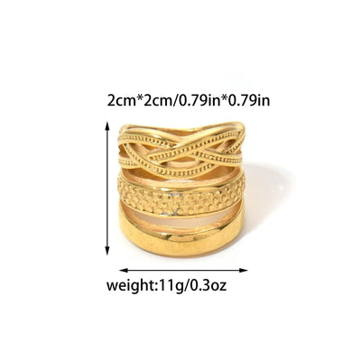 Jewelry Vintage Style Simple Style Commute Geometric 304 Stainless Steel Natural Stone 14K Gold Plated Inlay Rings