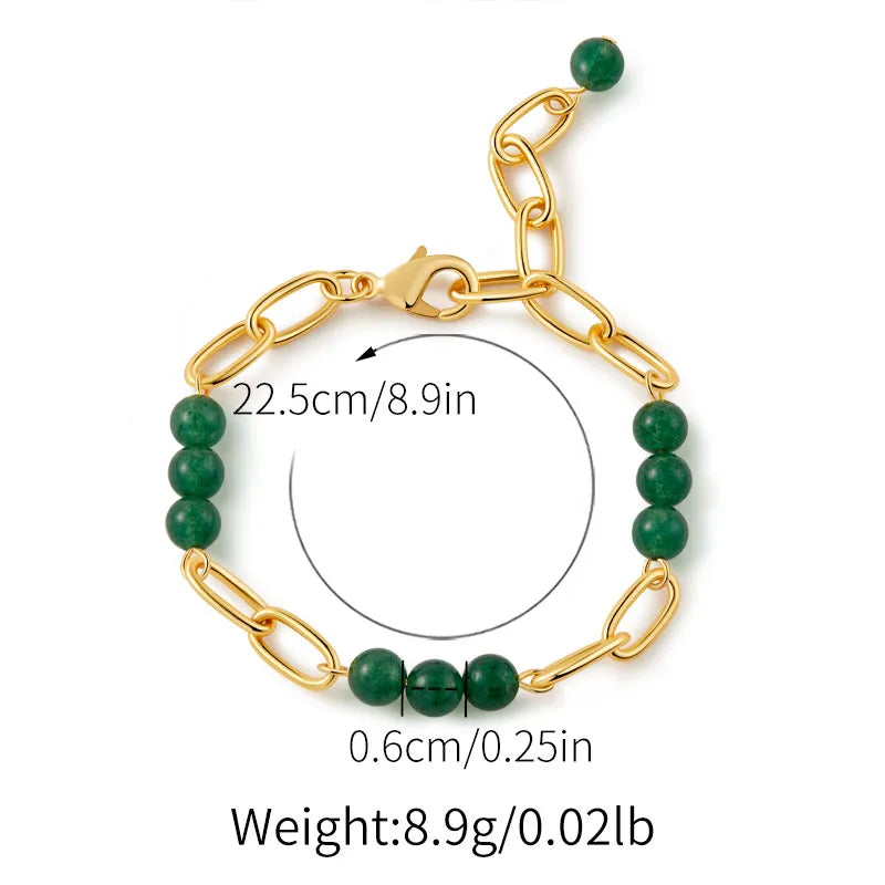 Copper Beaded Pearl Natural Stone Turquoise Bracelets