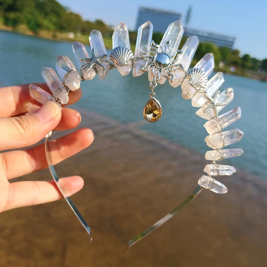 retro moon starfish crystal handmade hair band