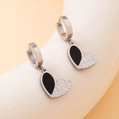 1 Pair Vintage Style Simple Style Classic Style Heart Shape 201 Stainless Steel Earrings