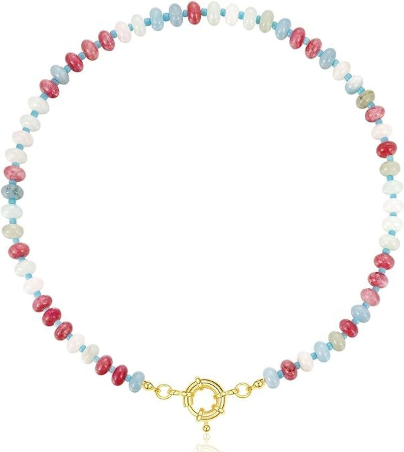 natural stone Copper Irregular Plating Geometric Necklace