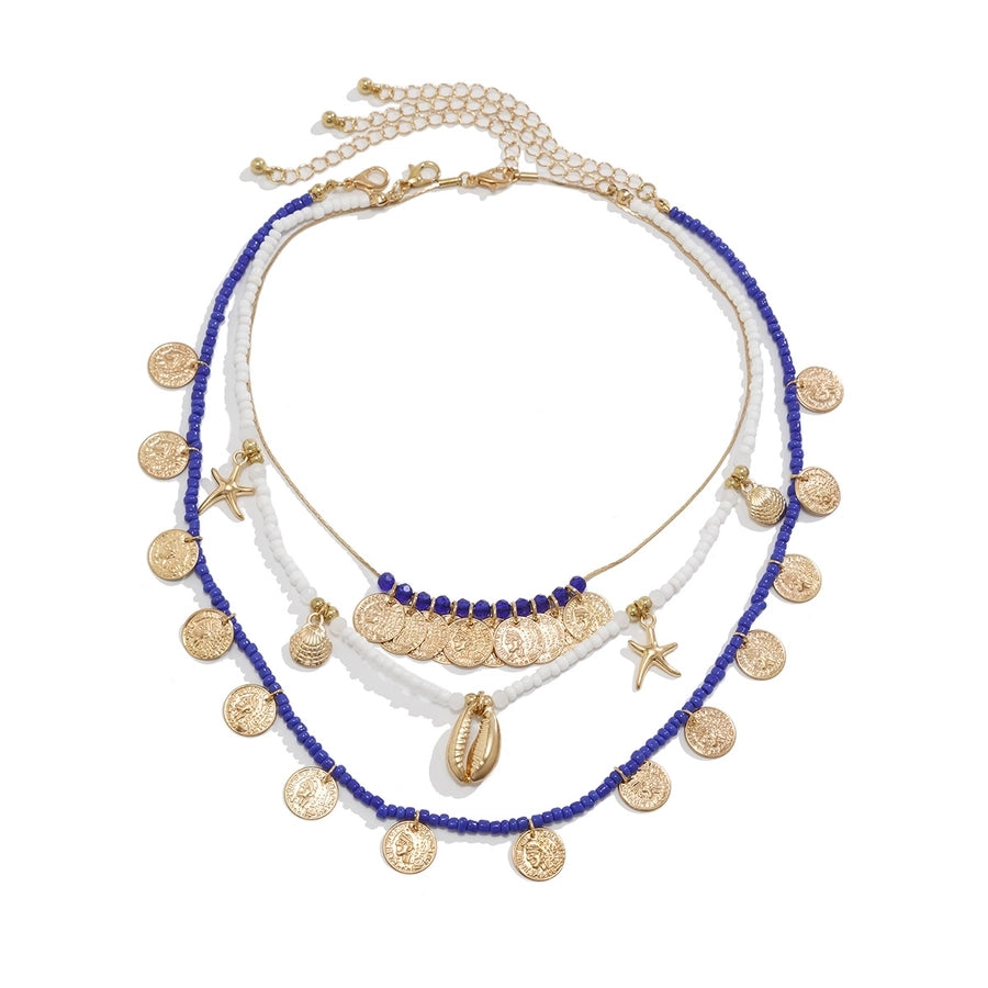 Alloy Iron Copper Plating Geometric Seed Bead Necklace