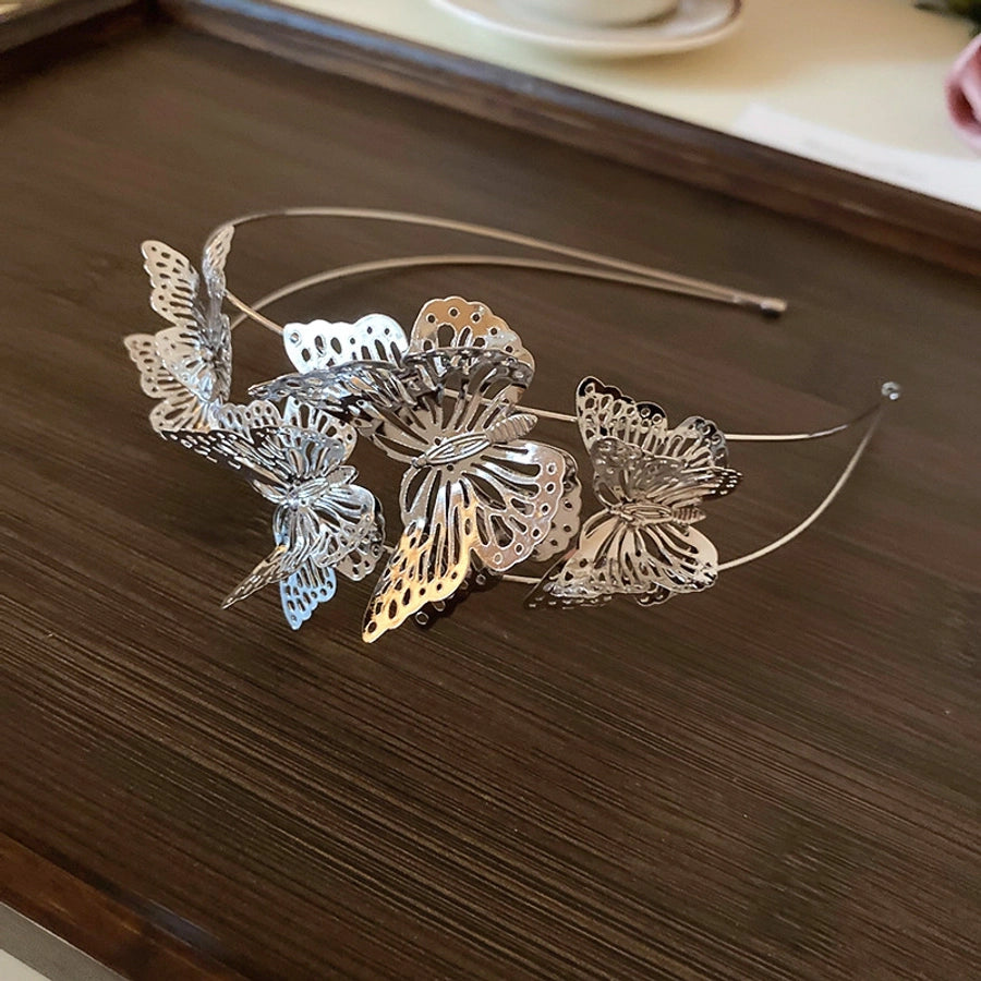 Women's Luxurious Simple Style Butterfly Alloy Hollow Out Hair Band