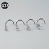 1 Piece Nose Rings & Studs Casual Hawaiian Tropical Geometric G23 Titanium Inlay Zircon Nose Rings & Studs