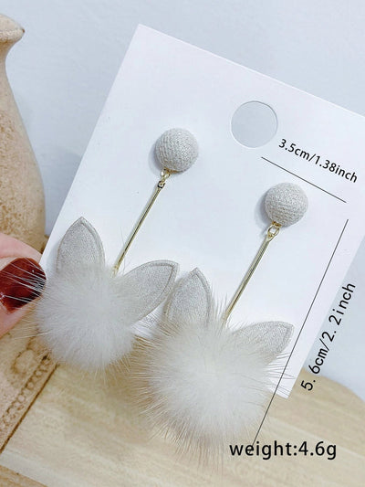 1 Pair Princess Cute Cat Copper Copper Earrings