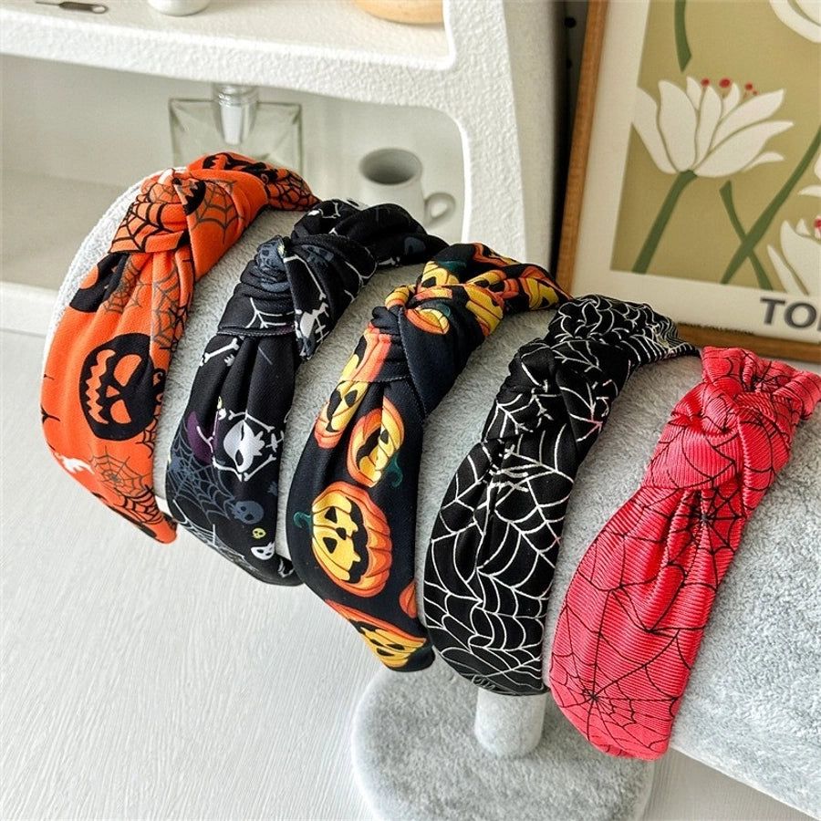 Women's Shiny Spider Web Skull Cloth Hair Band