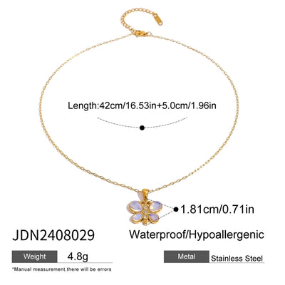 Jewelry Simple Style Classic Style Flower 304 Stainless Steel Jewelry Set