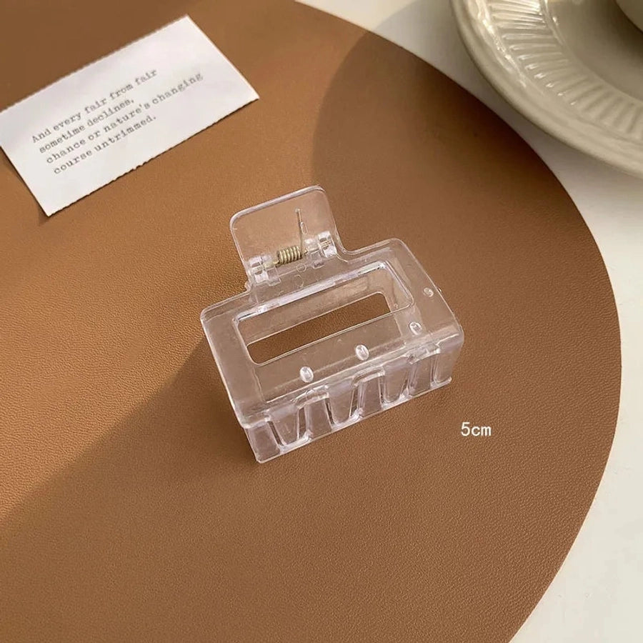 women's simple style transparent plastic hair claws