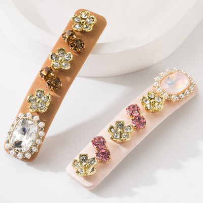 Women's Casual Vacation Classic Style Flower Alloy Inlay Glass Hair Clip