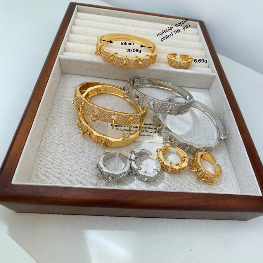 Jewelry Vintage Style Geometric Copper Mixed Metal Rings Bracelets