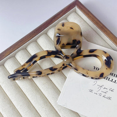 Super Fairy ~ Three-dimensional Bow Acetic Acid Grab Clip Temperament Gentle Ribbon Hairpin Sweet Large Shark Clip Women's Hair Accessories