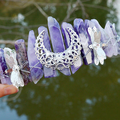 Women's Simple Style Commute Color Block Alloy Inlay Natural Stone Gem Crystal Crown