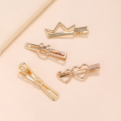 women's simple style heart shape cat bow knot alloy plating hair clip