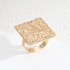 Exaggerated Square Alloy Plating Gold Plated Women's Open Rings