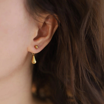 1 Pair Cute Vacation Modern Style Round Water Droplets 304 Stainless Steel Drop Earrings